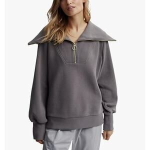 Varley Gray Half-Zip Sweatshirt
